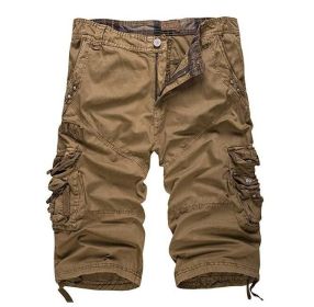 Men's Casual Short Pants Cotton Slim Multi-Pocket Cargo Shorts Outdoor (Color: colorful, size: 29)