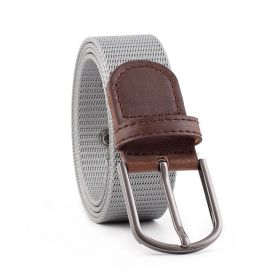 Military Men Belt Army Canvas Belts Adjustable Belt Unisex Outdoor Travel Tactical Waist Belt with Plastic Buckle for Pants110cm (Color: gray)