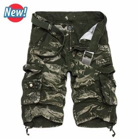 Men Cargo Shorts Casual Loose Short Pants Camouflage Military Summer Style Knee Length Plus Size 10 Colors Shorts Men (Color: 6, size: 29)