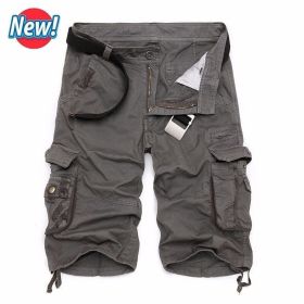 Men Cargo Shorts Casual Loose Short Pants Camouflage Military Summer Style Knee Length Plus Size 10 Colors Shorts Men (Color: 8, size: 32)