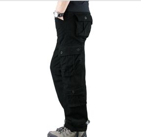 Men's Relaxed Fit Cargo Pant-Reg and Big and Tall Sizes (Color: Black, size: 32)
