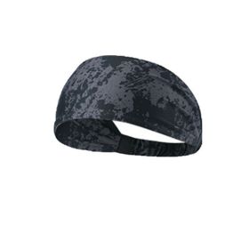 Camo Pattern Sports Stretchy Headbands; Knotted Sweat Absorption Fitness Running Yoga Headbands (Color: gray)