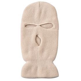 Army Tactical Mask 3 Hole Full Face Mask Ski Mask Winter Cap Balaclava Motorbike Motorcycle Helmet Full Helmet (Color: beige Balaclava)