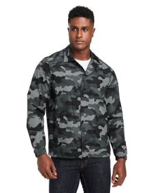 Men's Coach's Jacket - BLACK - S (Color: CONCRETE CAMO, size: XL)