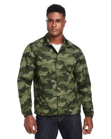 Men's Coach's Jacket - BLACK - S (Color: OLIVE GRN CAMO, size: M)