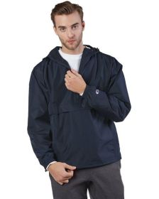 Adult Packable Anorak 1/4 Zip Jacket - BLACK - S (Color: NAVY, size: XL)