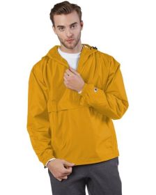 Adult Packable Anorak 1/4 Zip Jacket - BLACK - S (Color: Gold, size: 3XL)