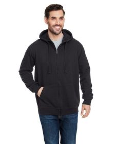 Burnside B8615 Men's French Terry Full-Zip Hooded Sweatshirt (Color: SOLID BLACK, size: L)