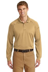 CornerStone Select Long Sleeve Snag-Proof Tactical Polo CS410LS (Color: Tan, size: S)