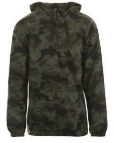 Burnside B3600 Mens' Polar Fleece Quarter-Zip Pullover (Color: Green Camo, size: 2XL)