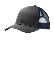 Port Authority Snapback Trucker Cap C112 (Color: Grey Steel/ True Navy, size: OSFA)