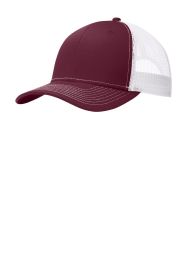 Port Authority Snapback Trucker Cap C112 (Color: Maroon/ White, size: OSFA)