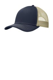 Port Authority Snapback Trucker Cap C112 (Color: Rich Navy/ True Khaki, size: OSFA)