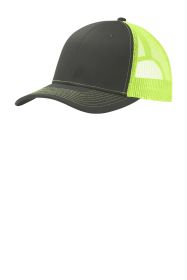 Port Authority Snapback Trucker Cap C112 (Color: Grey Steel/ Neon Yellow, size: OSFA)